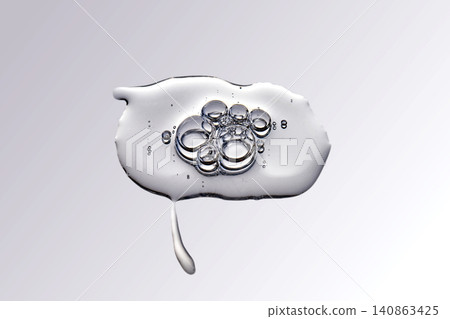 Clear cosmetic fluid with bubbles for skin repair Clear cosmetic fluid with bubbles for skin repair 140863425