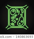 Plant cell structure neon icon 140863693