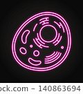 Animal cell structure neon icon 140863694