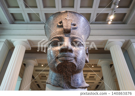 Ancient Egyptian pharaoh statue in the British Museum in London Ancient Egyptian pharaoh statue in the British Museum in London 140863876