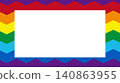 Rainbow-colored zigzag line vector frame background illustration material 140863955