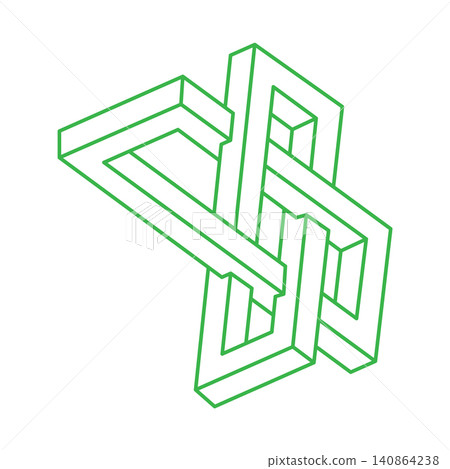 Impossible objects. Logo. Optical illusion figure. 3d illustration. Optical art shape. Impossible objects. Logo. Optical illusion figure. 3d illustration. Optical art shape. 140864238