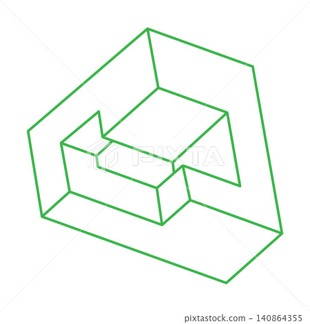 Impossible shape. Sacred geometry. Optical illusion figure. Abstract eternal geometric objects. Impossible endless outline shapes. Op art. Impossible geometry shape on a white background. Line art. Impossible shape. Sacred geometry. Optical illusion figure. Abstract eternal geometric objects. Impossible endless outline shapes. Op art. Impossible geometry shape on a white background. Line art. 140864355