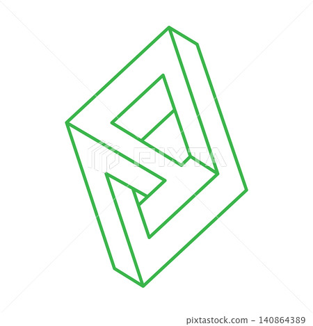 Impossible optical illusion shapes. Op art objects. Impossible figures. Line art. Logo.  140864389