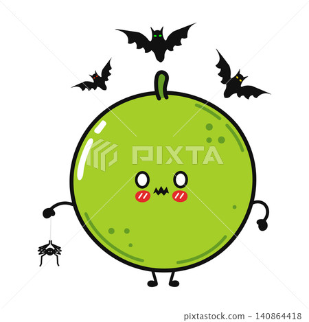 Cute Halloween pea character illustration Cute Halloween pea character illustration 140864418