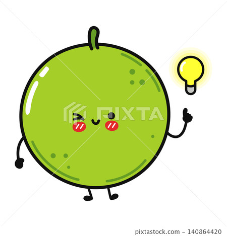 Cute pea idea character illustration Cute pea idea character illustration 140864420
