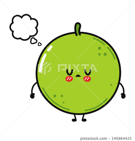 Sleepy pea cartoon character illustration Sleepy pea cartoon character illustration 140864425