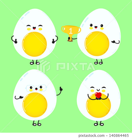Boiled egg character emotions collection set Boiled egg character emotions collection set 140864465