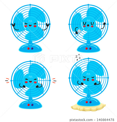 Blue fan character expression collection set Blue fan character expression collection set 140864478