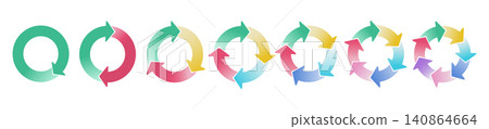 Circular gradient diagram with arrows showing continuous cycle flow. Modern infographic chart for business process visualization and data presentation needs. Circular gradient diagram with arrows showing continuous cycle flow. Modern infographic chart for business process visualization and data presentation needs. 140864664