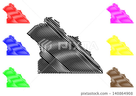 York County, Commonwealth of Pennsylvania (U.S. county, United States of America, USA, U.S., US) map vector illustration, scribble sketch York map 140864908