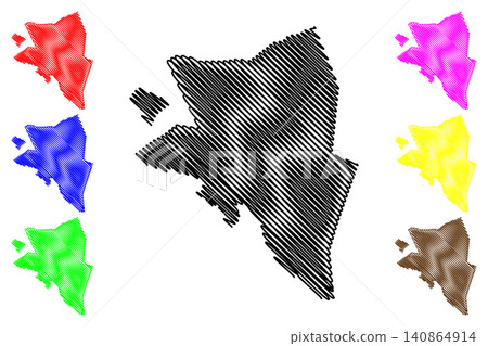 Aana District, Upolu island (Independent State of Samoa, Western Samoa) map vector illustration, scribble sketch Aana map Aana District, Upolu island (Independent State of Samoa, Western Samoa) map vector illustration, scribble sketch Aana map 140864914