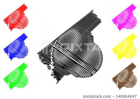 Abbeville County, State of South Carolina (U.S. county, United States of America, USA, U.S., US) map vector illustration, scribble sketch Abbeville map 140864947