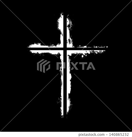 Christian cross in grunge style for postcards, posters, banners, fasting, wishes, church clip art, Lent, religious cross isolated on a black background. Happy easter. hand drawing. Not AI Vector Christian cross in grunge style for postcards, posters, banners, fasting, wishes, church clip art, Lent, religious cross isolated on a black background. Happy easter. hand drawing. Not AI Vector 140865232