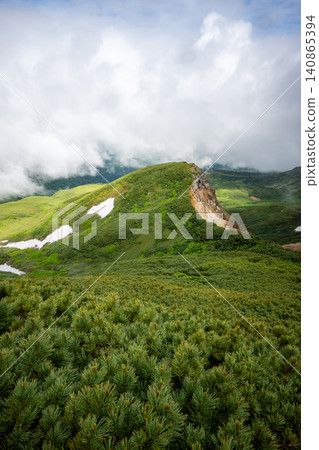 Early summer hiking scenery from Mount Furano to Mount Kamifurano Early summer hiking scenery from Mount Furano to Mount Kamifurano 140865394
