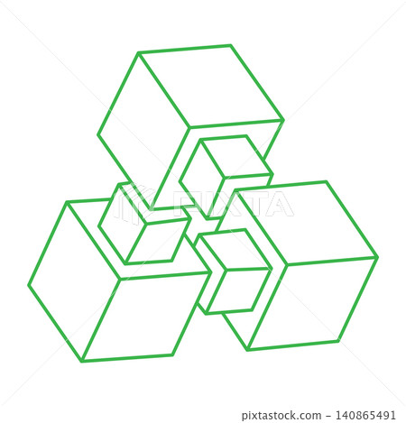 Illusion shapes. 3d geometry objects. Optical illusion figure. Sacred geometry. Logo Illusion shapes. 3d geometry objects. Optical illusion figure. Sacred geometry. Logo 140865491