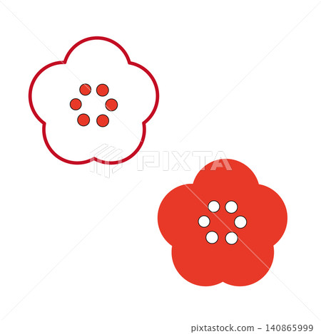 Illustration of a simple plum blossom 140865999