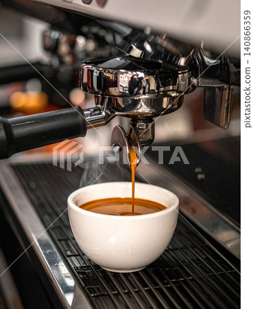 professional espresso machine brewing coffee professional espresso machine brewing coffee 140866359