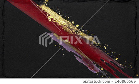 A dignified Japanese modern background with deep red and gold powder diagonally crossing black washi paper. A dignified Japanese modern background with deep red and gold powder diagonally crossing black washi paper. 140866569