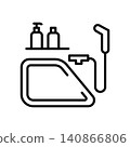 Unit bathroom, bathroom, bath, plumbing, fixtures, renovation, vector icon 140866806