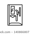 Shower unit, plumbing fixtures, renovation, vector icon 140866807