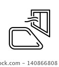 Bathroom window, plumbing fixtures, renovation, vector icon 140866808
