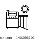 Outdoor washing machine area, plumbing fixtures, renovation, vector icon 140866810
