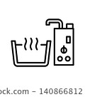 Balance boiler, bathroom plumbing fixtures, renovation, vector icon 140866812