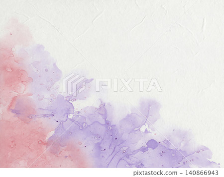 A stylish Japanese-style background with softly blending coral and wisteria watercolors in the lower left corner. A stylish Japanese-style background with softly blending coral and wisteria watercolors in the lower left corner. 140866943