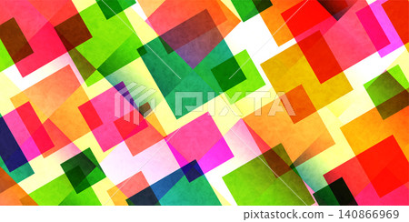 Colorful abstract geometric square overlay pattern Colorful abstract geometric square overlay pattern 140866969