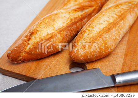 Freshly baked french baguette bread Freshly baked french baguette bread 140867289