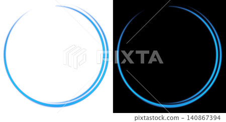 Blue glowing neon ring effect on a transparent background Blue glowing neon ring effect on a transparent background 140867394
