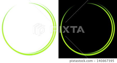Green glowing neon ring effect on a transparent background Green glowing neon ring effect on a transparent background 140867395