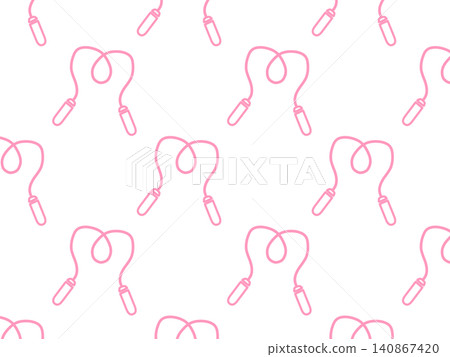 Pink jump rope repeating pattern background - Fitness/Sports image Pink jump rope repeating pattern background - Fitness/Sports image 140867420