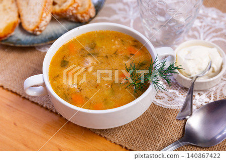Traditional Russian soup Rassolnik Traditional Russian soup Rassolnik 140867422