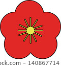 New Year's card: Plum leaves 140867714