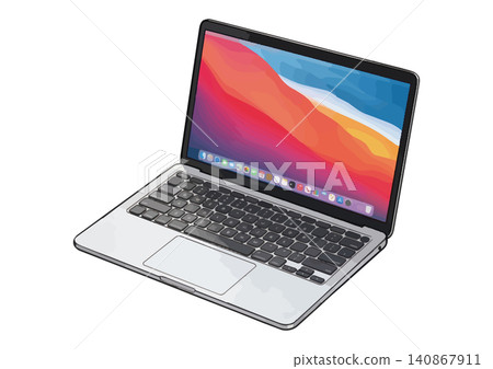 Illustrations of computers and peripherals Illustrations of computers and peripherals 140867911