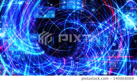 數位技術概念圖。數位體驗 (DX)、網路、數位、數據、人工智慧 (AI)、光通訊 數位技術概念圖。數位體驗 (DX)、網路、數位、數據、人工智慧 (AI)、光通訊 140868069