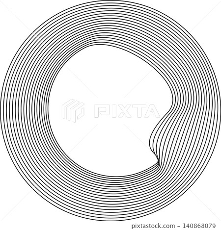 Circles round curve shape with wavy dynamic lines Circles round curve shape with wavy dynamic lines 140868079