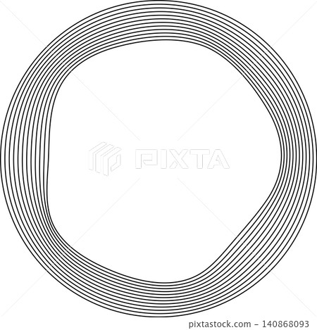 Circles round curve shape with wavy dynamic lines 140868093