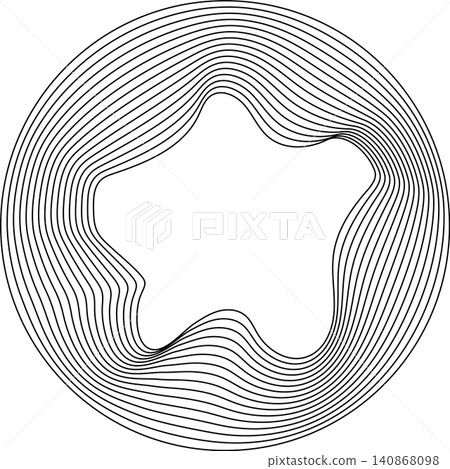 Circles round curve shape with wavy dynamic lines 140868098