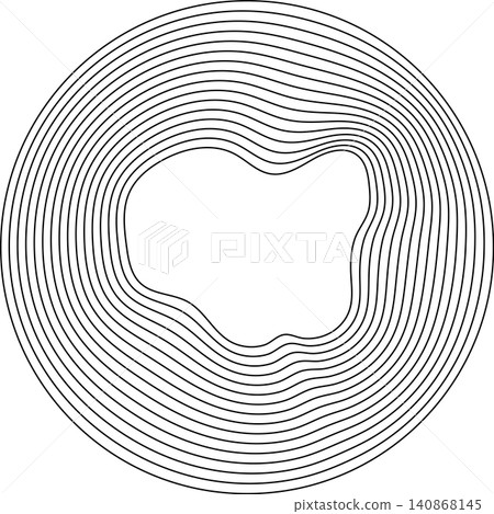 Circles round curve shape with wavy dynamic lines Circles round curve shape with wavy dynamic lines 140868145