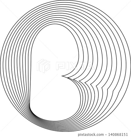 Circles round curve shape with wavy dynamic lines 140868151