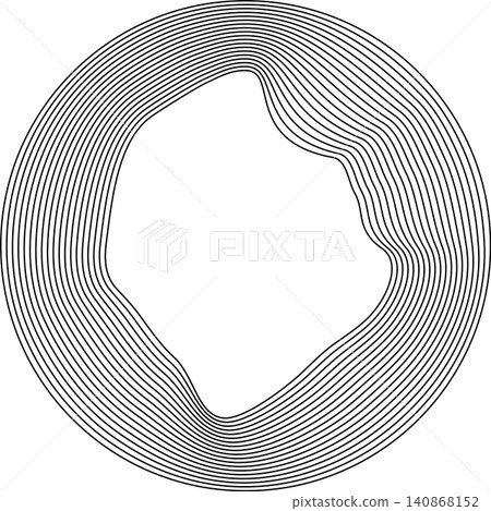Circles round curve shape with wavy dynamic lines Circles round curve shape with wavy dynamic lines 140868152