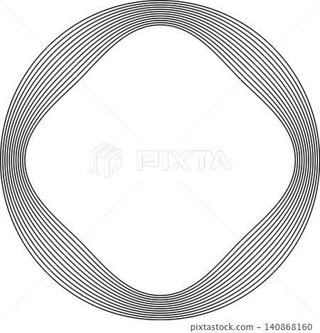 Circles round curve shape with wavy dynamic lines Circles round curve shape with wavy dynamic lines 140868160
