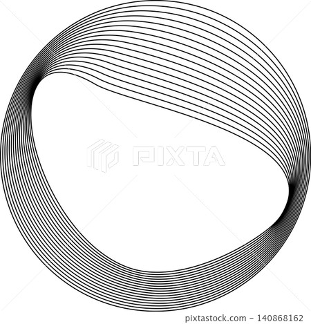 Circles round curve shape with wavy dynamic lines Circles round curve shape with wavy dynamic lines 140868162