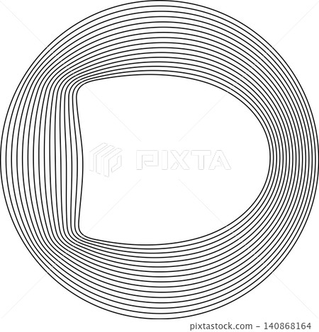 Circles round curve shape with wavy dynamic lines Circles round curve shape with wavy dynamic lines 140868164