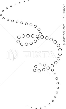 Dotted curved line shape set. Design element 140868275