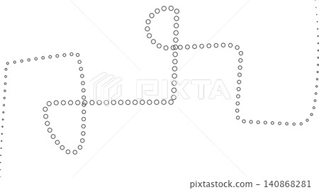 Dotted curved line shape set. Design element Dotted curved line shape set. Design element 140868281