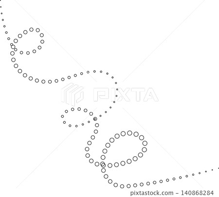 Dotted curved line shape set. Design element Dotted curved line shape set. Design element 140868284